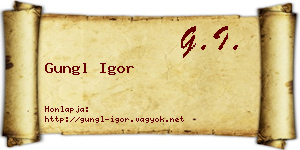 Gungl Igor névjegykártya